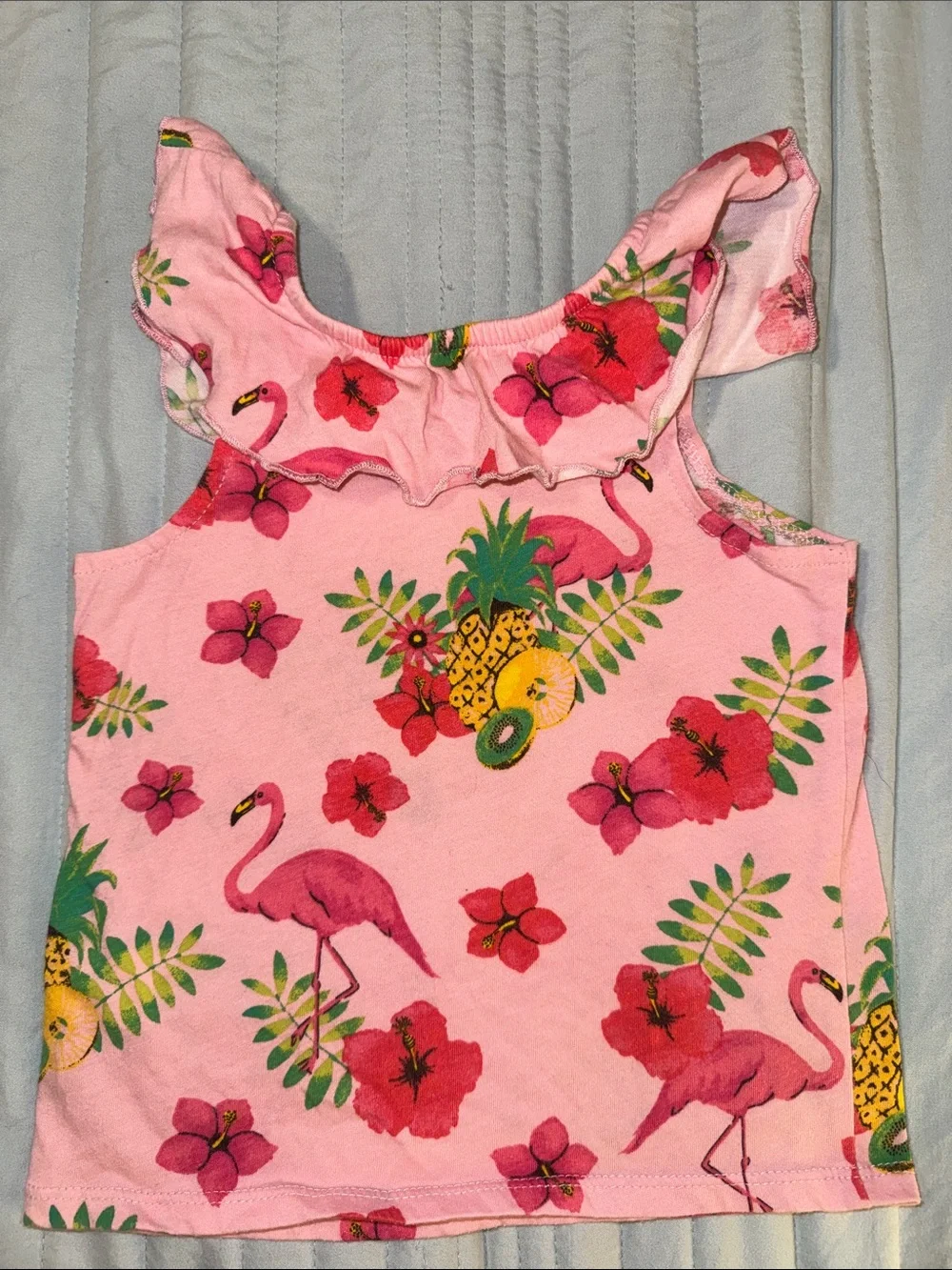Tropical Flamingo and Pineapple Tank